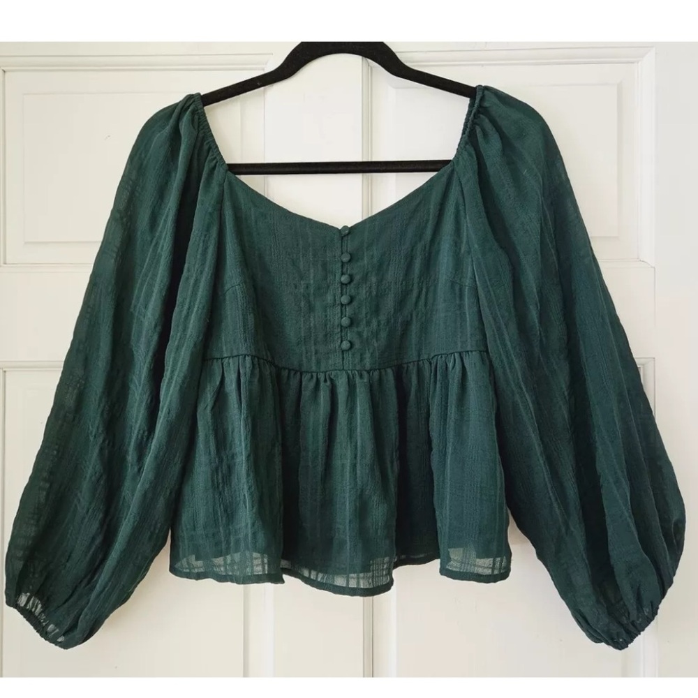 Emerald Green Babydoll Shirt